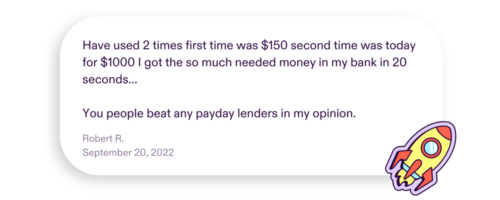 Customer testimonial saying Beforepay Pay Advance is a better alternative to payday loans and payday lenders.